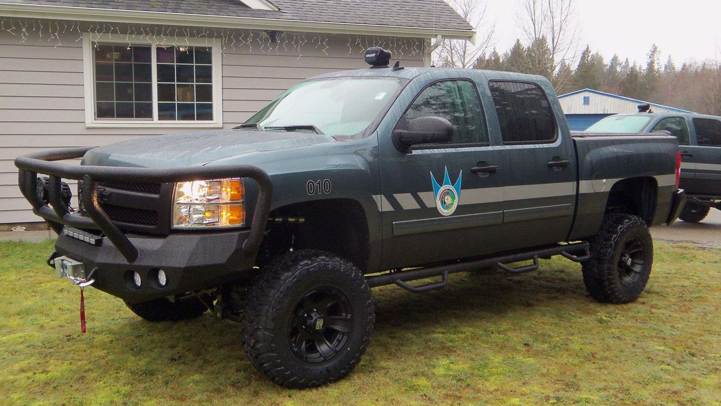 Stealth Front Winch Bumper Titan II Guard | Round Holes - Texture Black 2008-2010 Chevrolet 2500 3500
