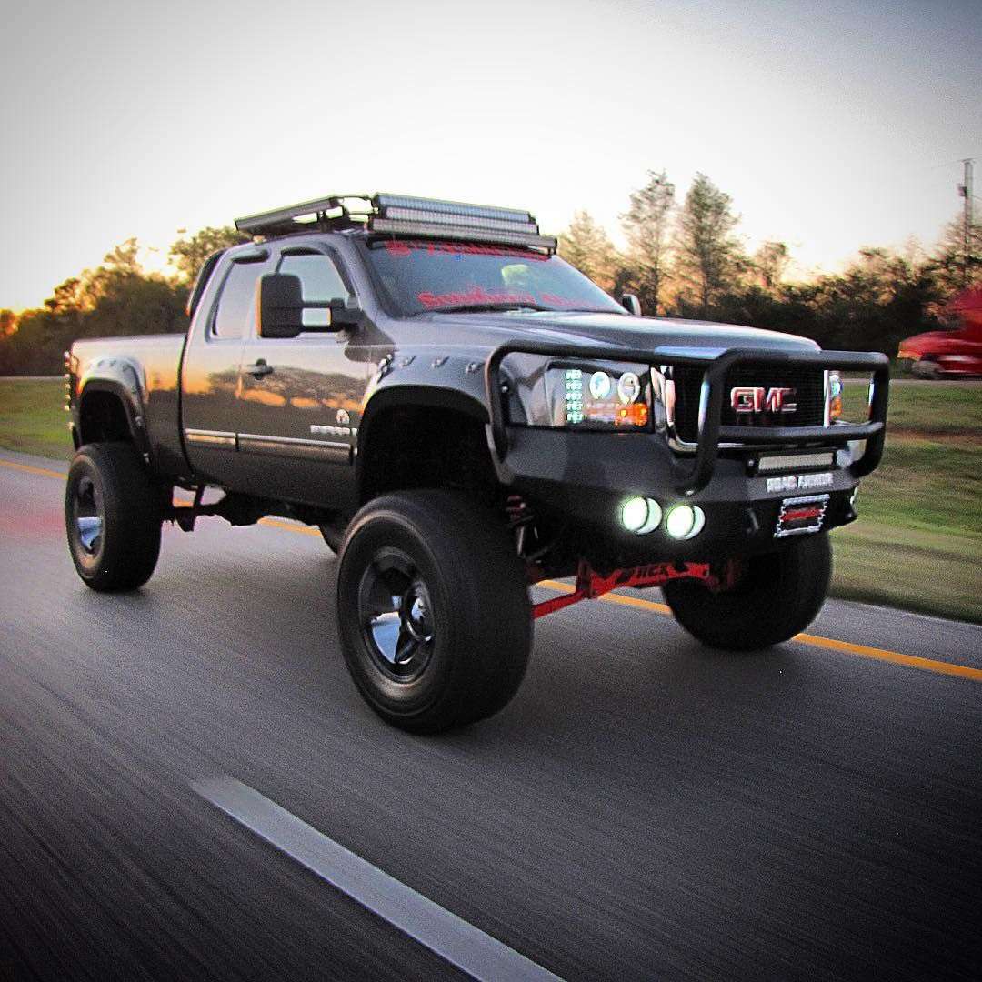 Stealth Front Winch Bumper Lonestar Guard | Round Holes - Texture Black 2008-2013 GMC 1500