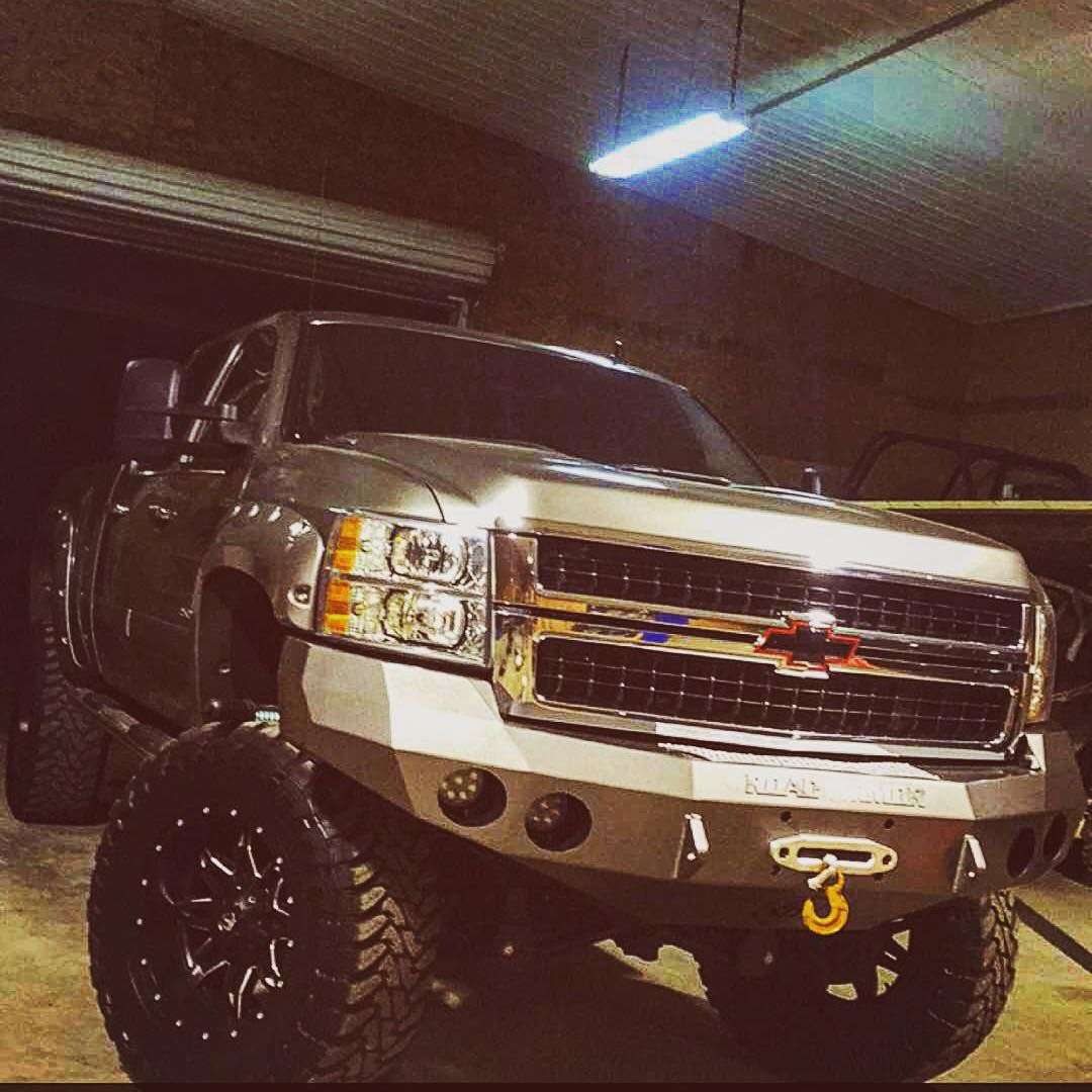 Stealth Front Winch Bumper | Round Holes - Texture Black 2008-2010 Chevrolet 2500 3500