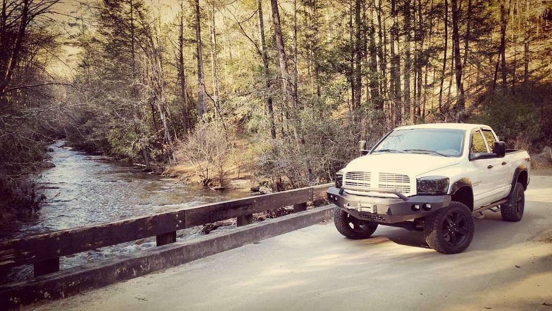 Stealth Front Winch Bumper Pre-Runner Guard | Round Holes - Texture Black 2006-2008 RAM 1500