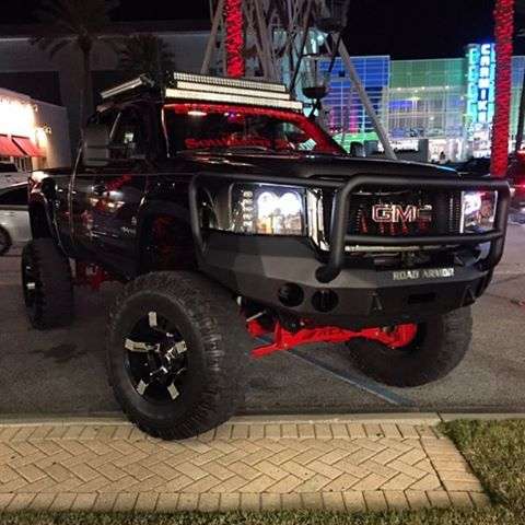 Stealth Front Winch Bumper Lonestar Guard | Round Holes - Texture Black 2008-2013 GMC 1500