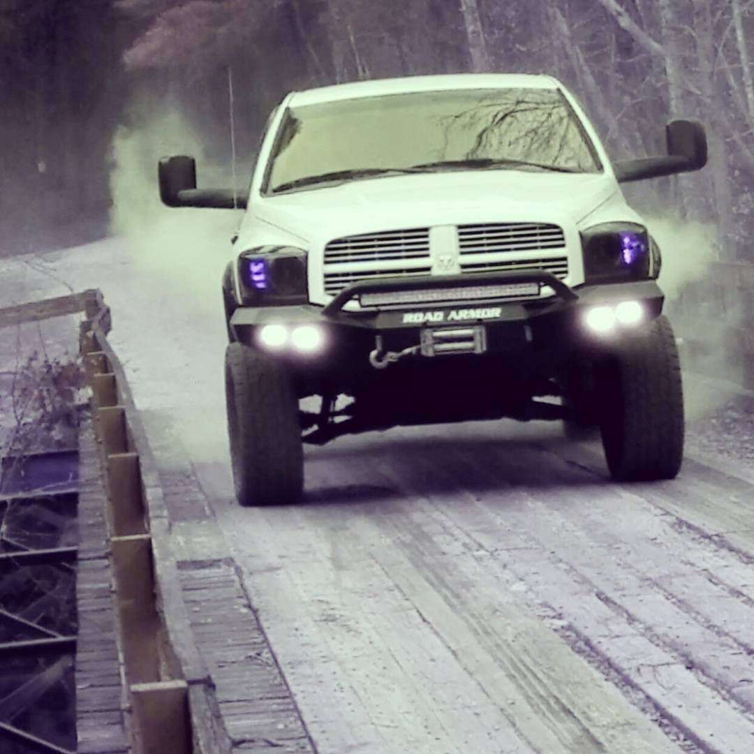 Stealth Front Winch Bumper Pre-Runner Guard | Round Holes - Texture Black 2006-2008 RAM 1500