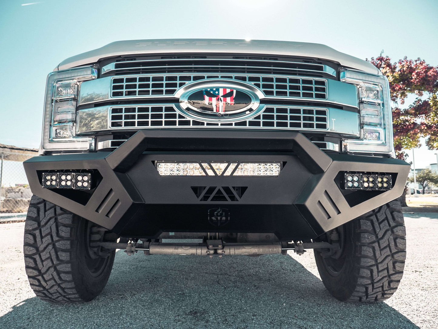 Spartan Front Bumper Bolt on Accessory Sheet Metal Pre-Runner Guard - Texture Black 2017-2022 Ford F-250 F-350 F-450