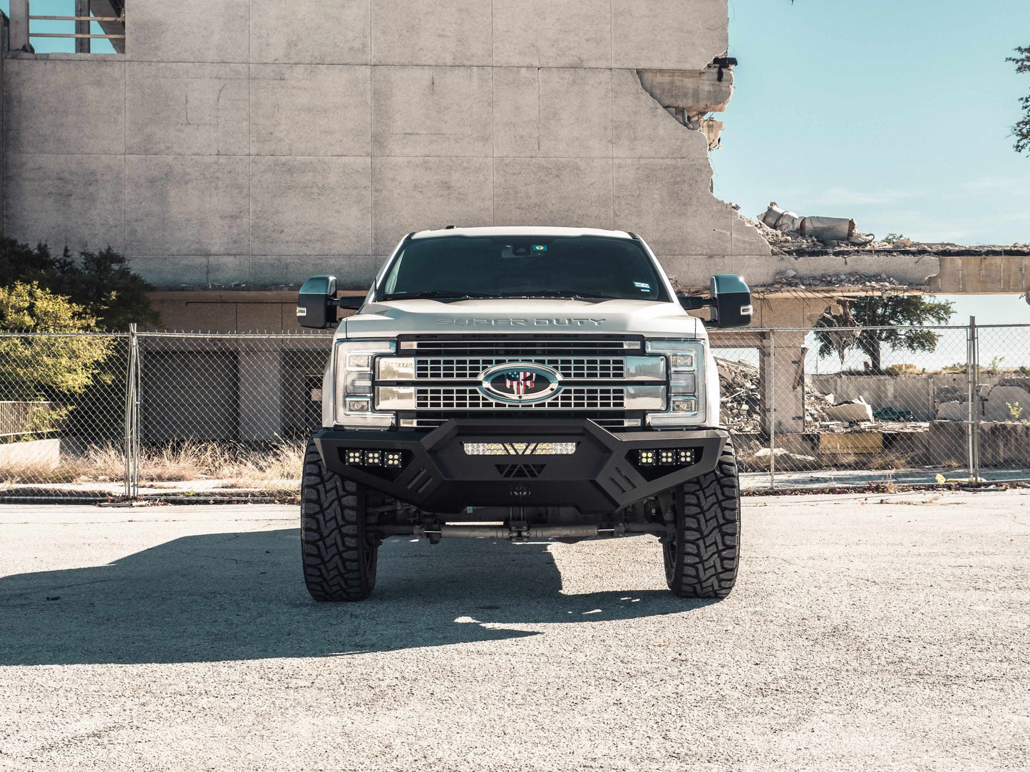 Spartan Front Bumper Bolt on Accessory Sheet Metal Pre-Runner Guard - Texture Black 2017-2022 Ford F-250 F-350 F-450