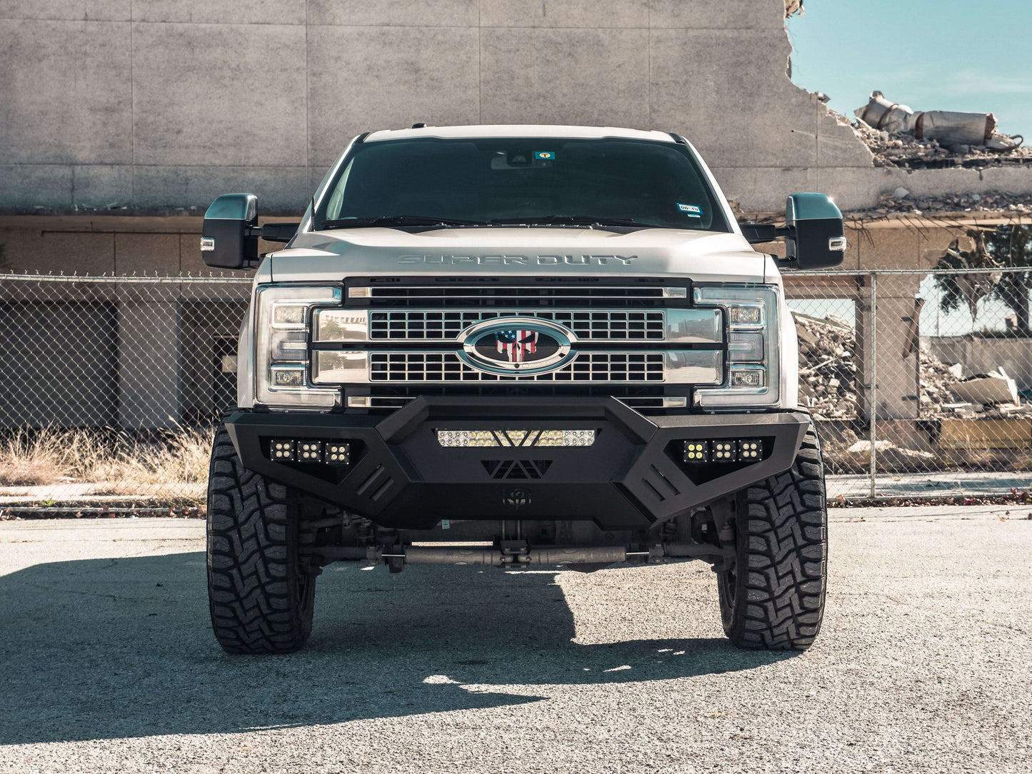 Spartan Front Bumper Bolt on Accessory Sheet Metal Pre-Runner Guard - Texture Black 2017-2022 Ford F-250 F-350 F-450
