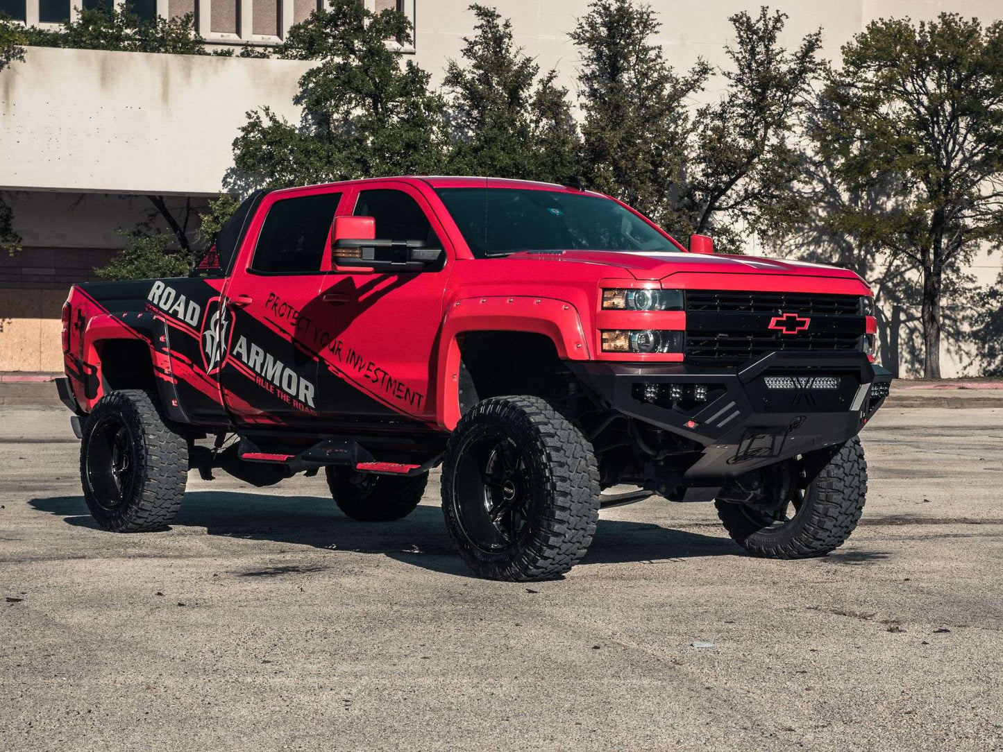 Spartan Front Bumper Bolt on Accessory Skid Plate - Texture Black 2015-2019 Chevrolet 2500 3500
