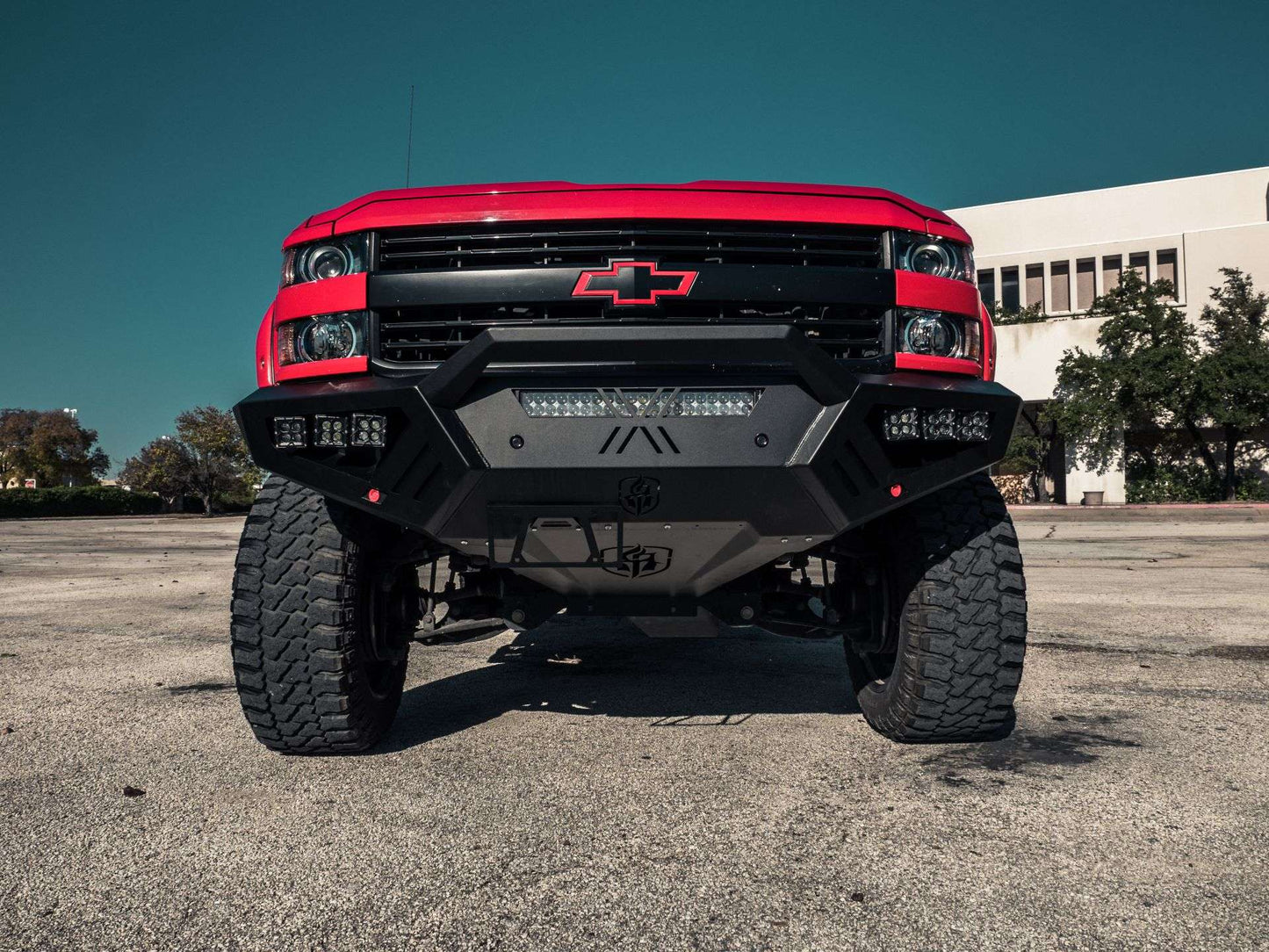 Spartan Front Bumper Bolt on Accessory Skid Plate - Texture Black 2015-2019 Chevrolet 2500 3500