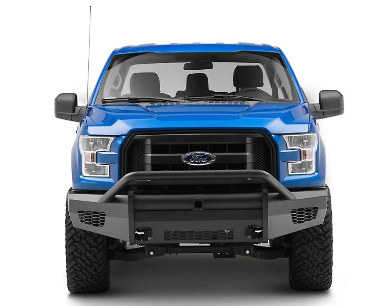 Vaquero Front Non-Winch Bumper Pre-Runner Guard | 2in Receiver - Texture Black 2015-2017 Ford F-150