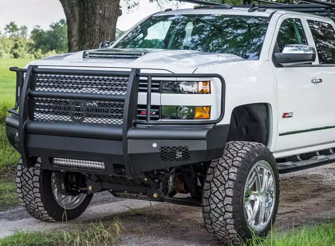 Vaquero Front Non-Winch Bumper Full Guard - Texture Black 2015-2019 Chevrolet 2500 3500