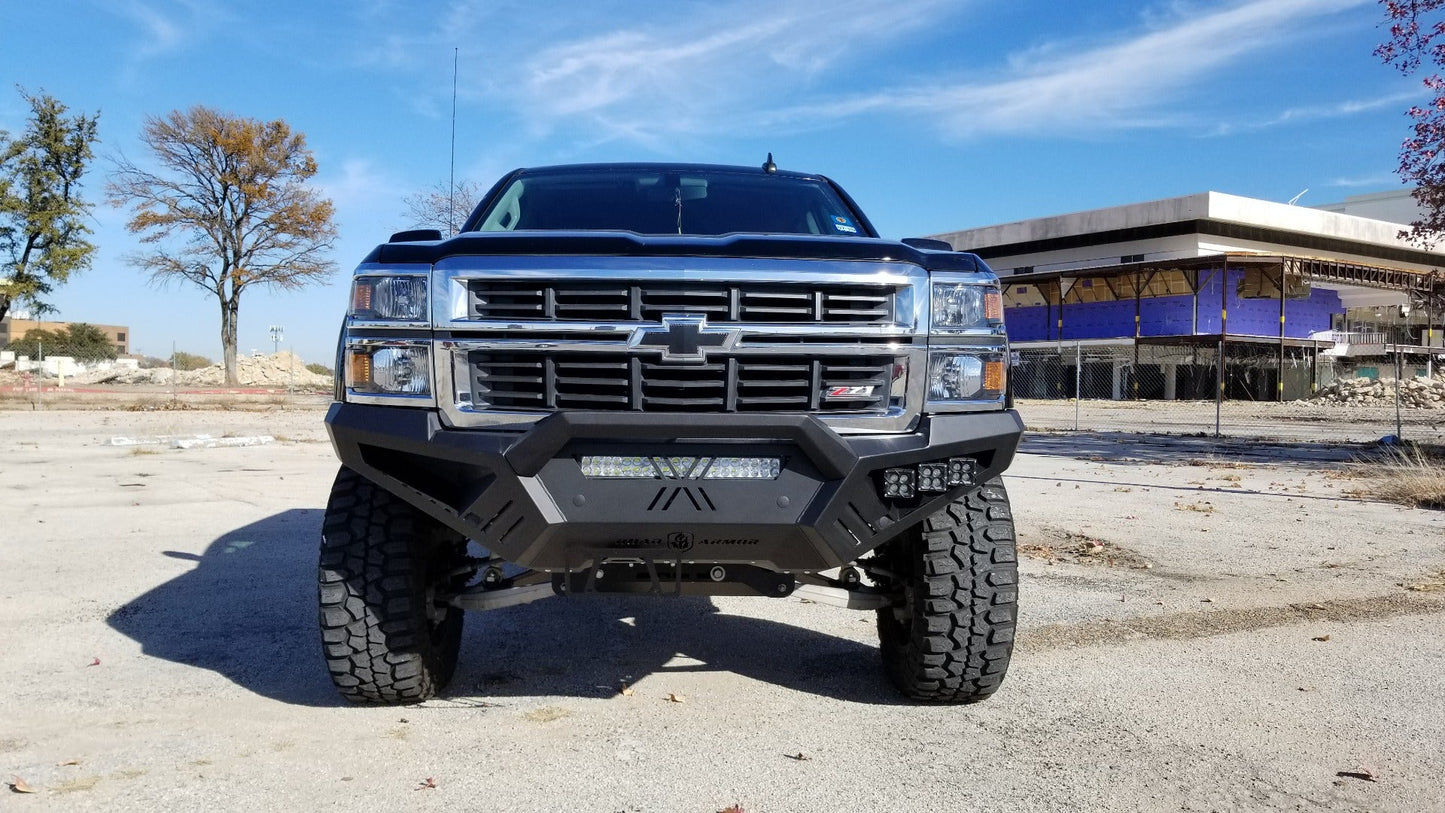 Spartan Front Bumper Bolt on Accessory Sheet Metal Pre-Runner Guard - Texture Black 2014-2015 Chevrolet 1500