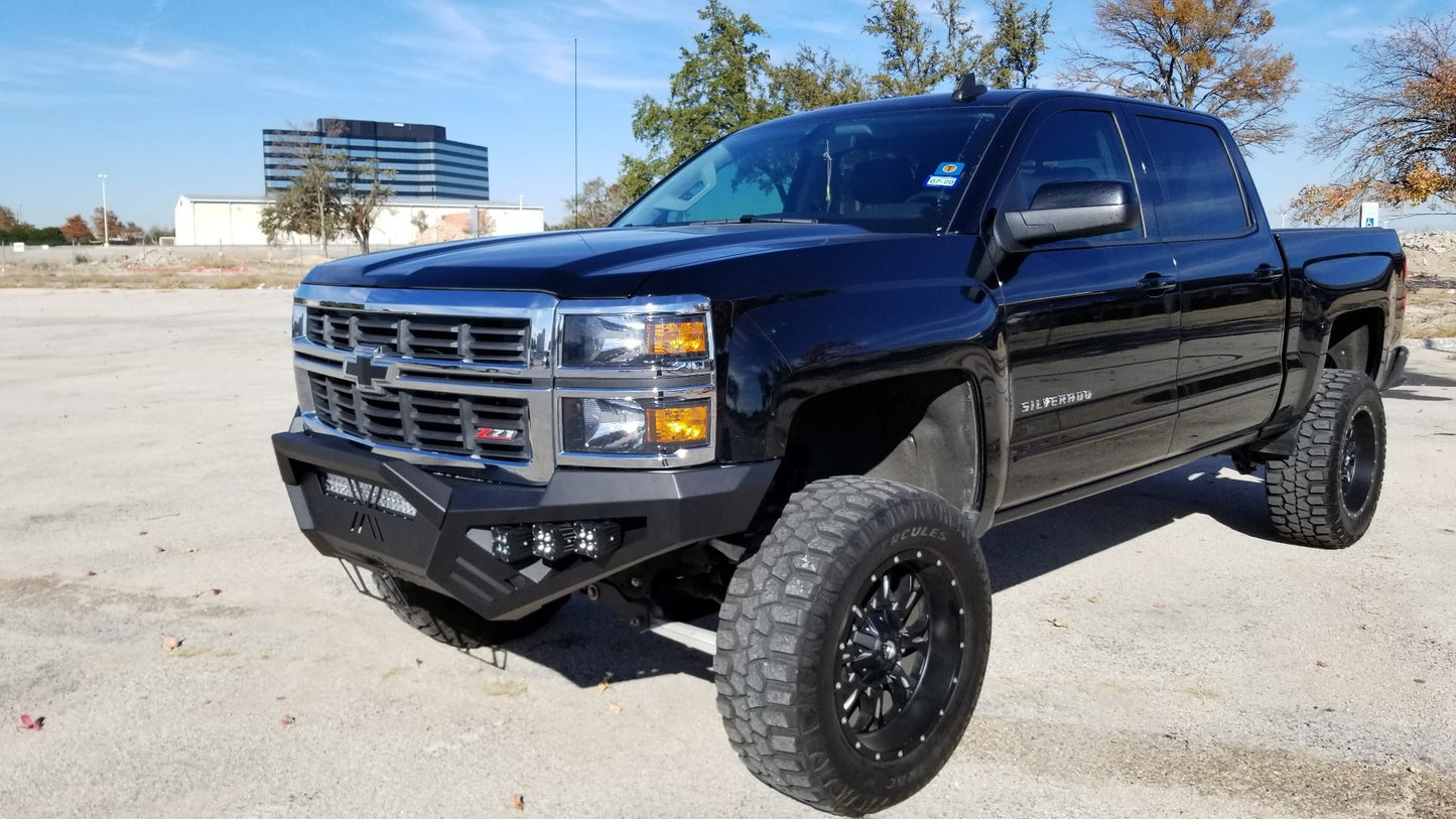 Spartan Front Bumper Bolt on Accessory Sheet Metal Pre-Runner Guard - Texture Black 2014-2015 Chevrolet 1500