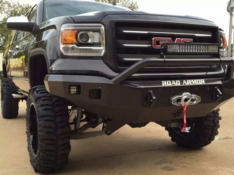 Stealth Front Winch Bumper Pre-Runner Guard - Texture Black 2014-2015 GMC 1500