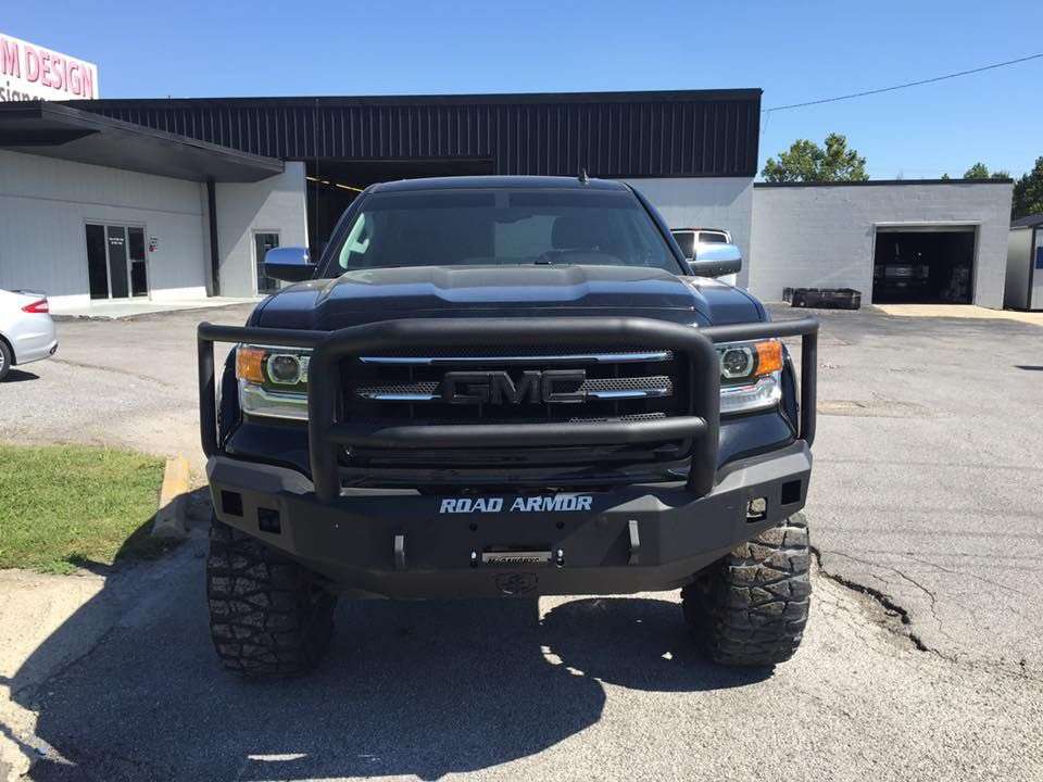 Stealth Front Winch Bumper Lonestar Guard - Texture Black 2014-2015 GMC 1500