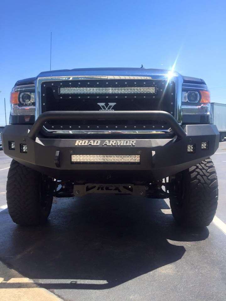 Stealth Front Non-Winch Bumper Pre-Runner Guard - Texture Black 2015-2019 GMC 2500 3500