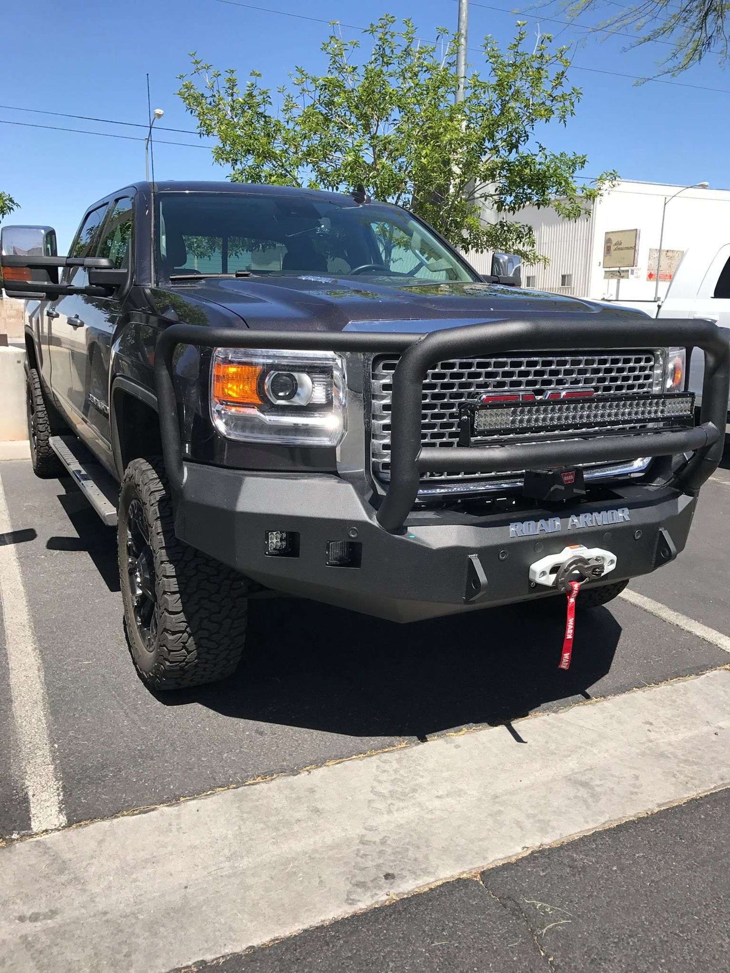 Stealth Front Winch Bumper Lonestar Guard - Texture Black 2015-2019 GMC 2500 3500