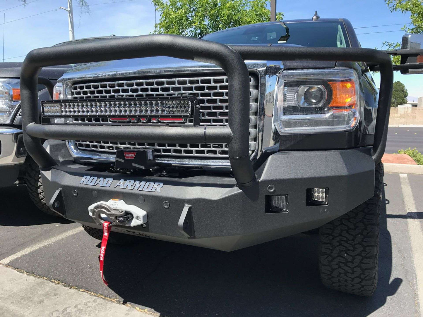 Stealth Front Winch Bumper Lonestar Guard - Texture Black 2015-2019 GMC 2500 3500