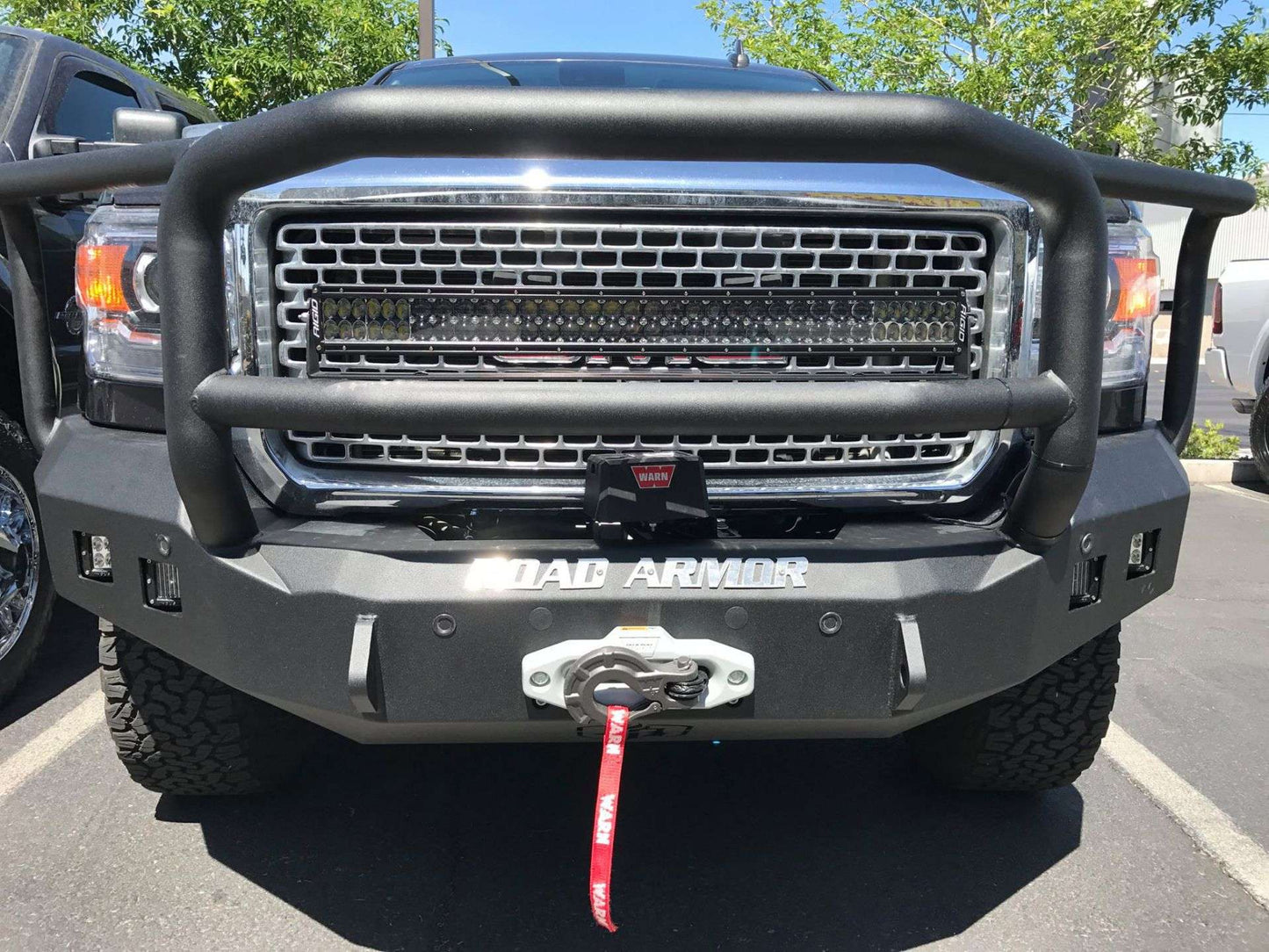 Stealth Front Winch Bumper Lonestar Guard - Texture Black 2015-2019 GMC 2500 3500
