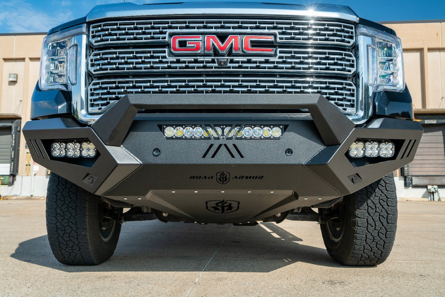 Spartan Front Bumper Bolt on Accessory Skid Plate - Texture Black 2020-2023 GMC 2500 3500