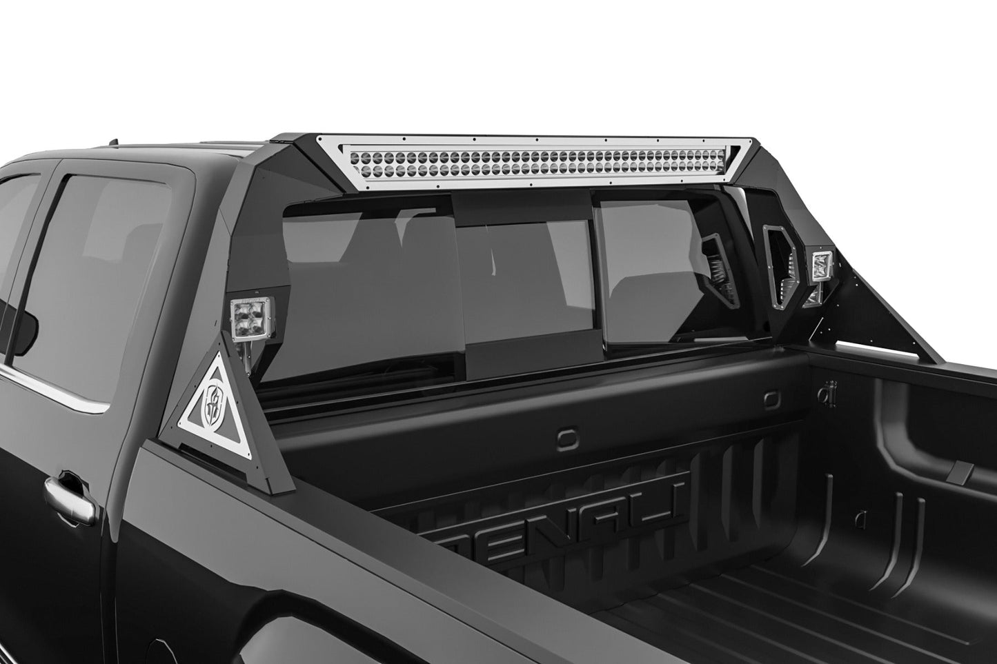 iDentity Headache Rack Full Kit | 40" Center Light Pod | Beauty Ring - Raw Steel 2014-2015 Chevrolet 1500