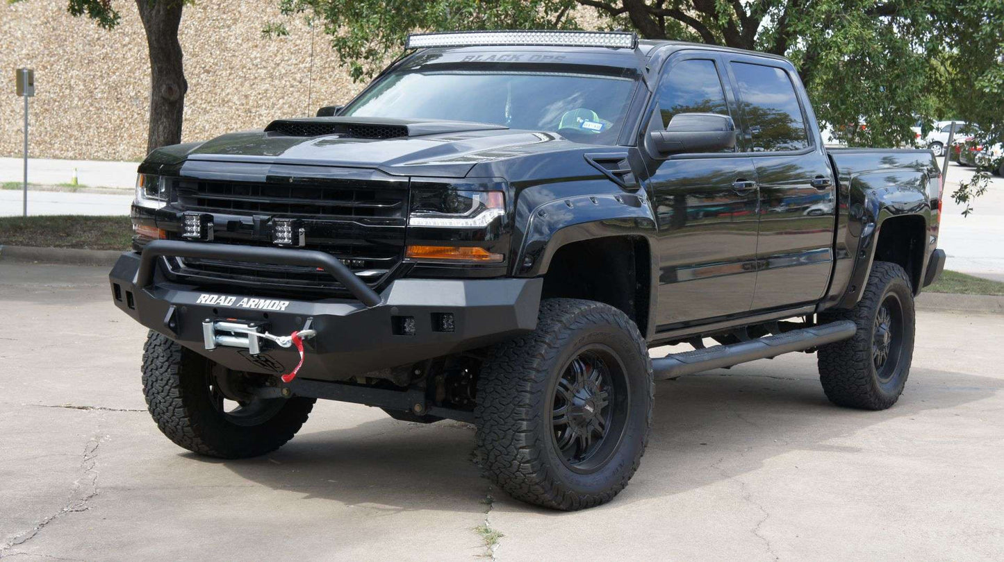 Stealth Front Winch Bumper Pre-Runner Guard - Texture Black 2016-2018 Chevrolet 1500