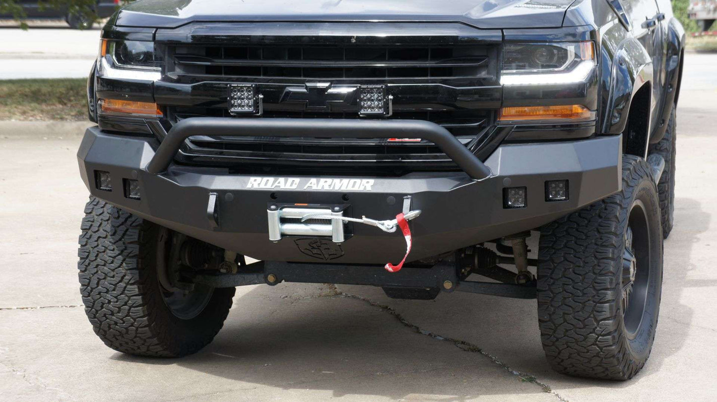 Stealth Front Winch Bumper Pre-Runner Guard - Texture Black 2016-2018 Chevrolet 1500