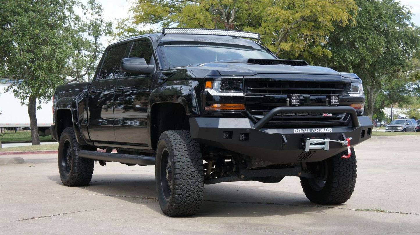 Stealth Front Winch Bumper Pre-Runner Guard - Texture Black 2016-2018 Chevrolet 1500