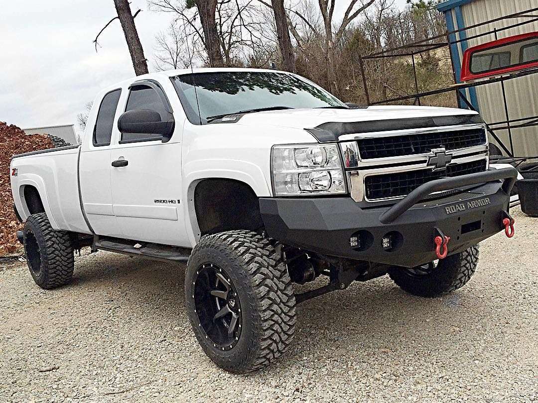 Stealth Front Winch Bumper Pre-Runner Guard | Round Holes - Texture Black 2008-2010 Chevrolet 2500 3500