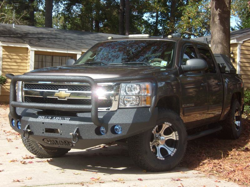 Stealth Front Winch Bumper Lonestar Guard | Round Holes - Texture Black 2008-2013 Chevrolet 1500