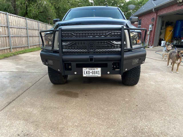 Vaquero Front Non-Winch Bumper Full Guard | 2in Receiver - Texture Black 2010-2018 RAM 2500 3500