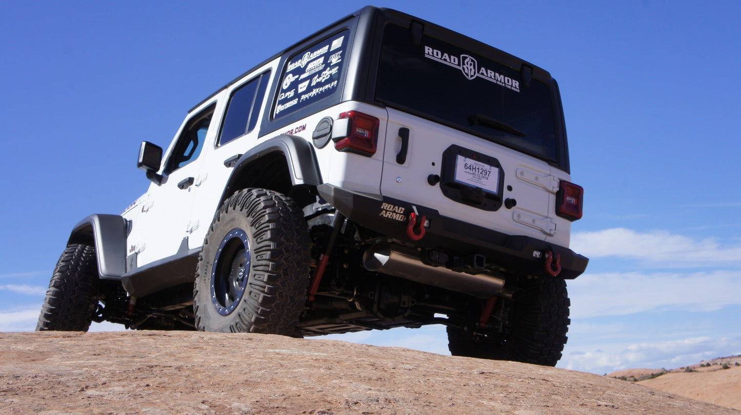 Stealth Rear Mid Width Non-Winch Bumper | Tire Carrier Hole - Texture Black 2018-2025 Jeep JL JLU
