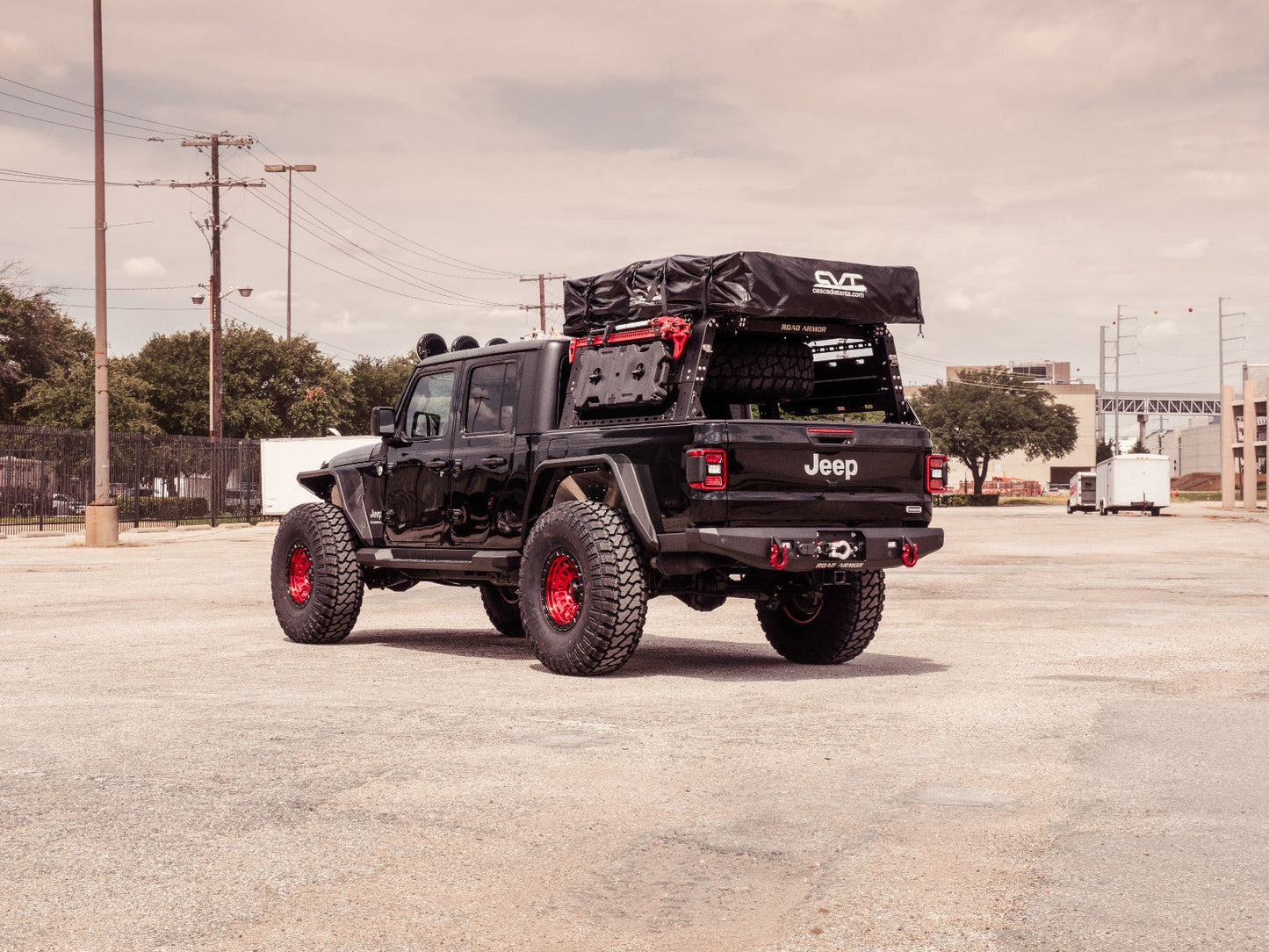 Stealth Rear Full Width Winch Bumper - Texture Black 2020-2025 Jeep JT