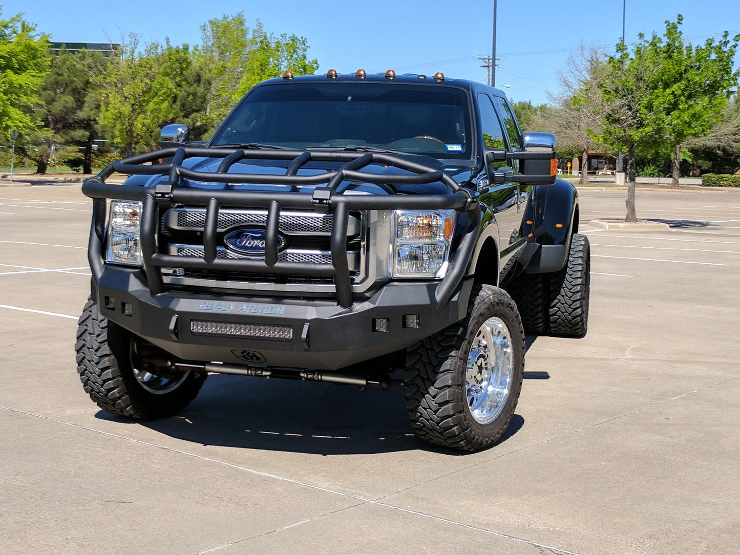 Stealth Front Non-Winch Bumper Titan II Guard | Intimidator - Texture Black 2011-2016 Ford F-450 F-550