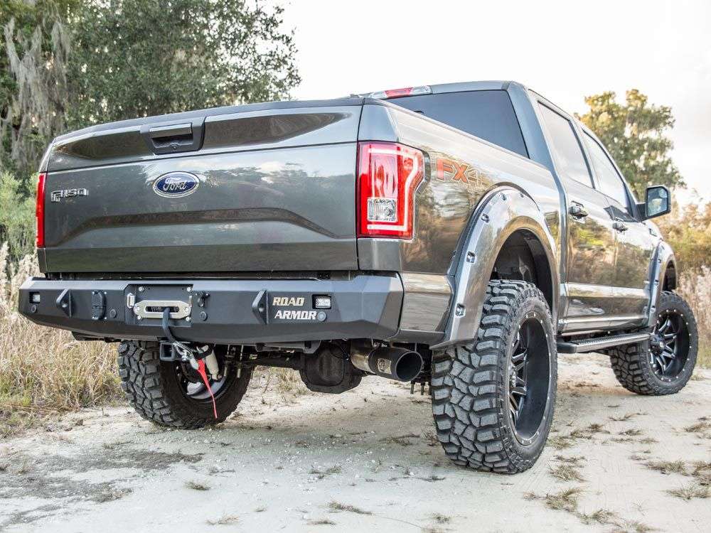 Stealth Rear Winch Bumper - Texture Black 2015-2020 Ford F-150