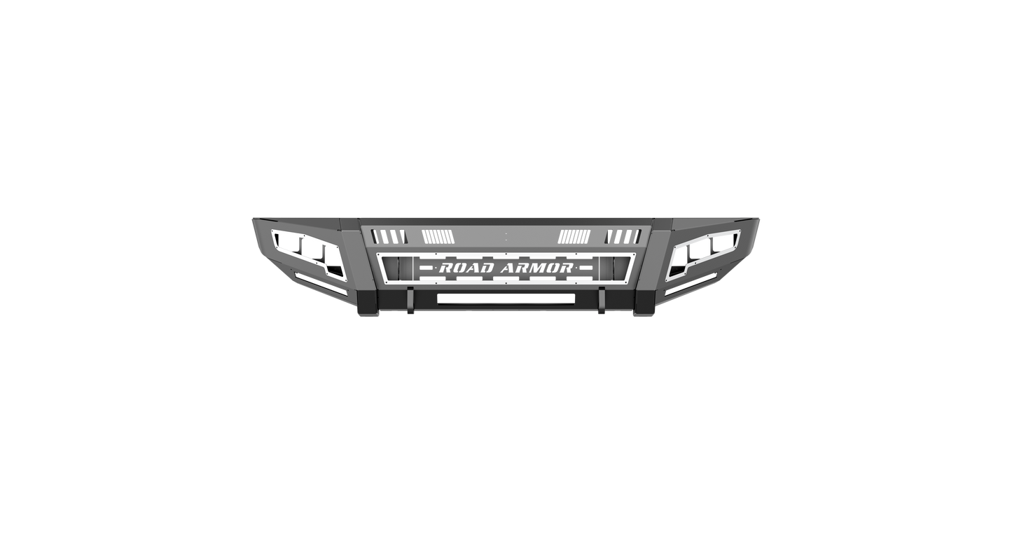iDentity Front Bumper Full Kit | Shackle Center Section | Wide End Pods | Beauty Ring - Texture Black 2017-2022 Ford F-450 F-550