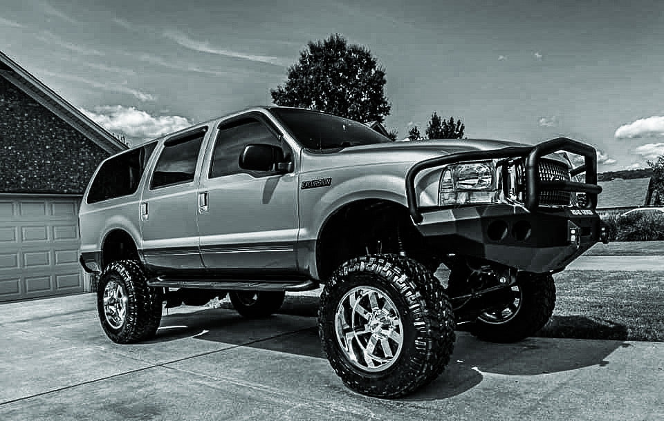 Stealth Front Winch Bumper Lonestar Guard | Round Holes - Texture Black 1999-2004 Ford F-250 F-350 F-450 Excursion
