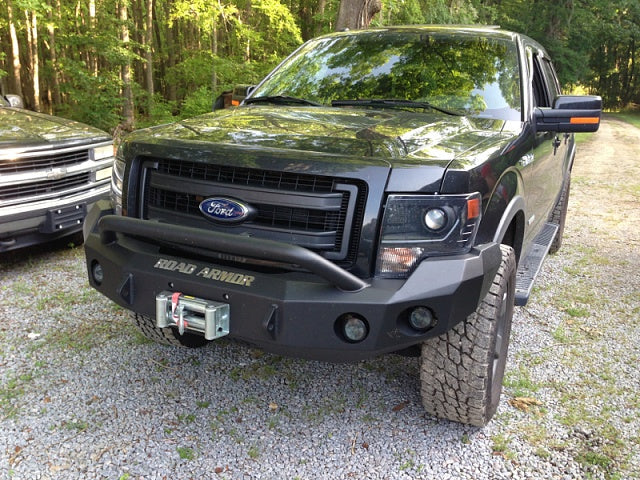 Stealth Front Winch Bumper Pre-Runner Guard | Round Holes - Texture Black 2009-2014 Ford F-150