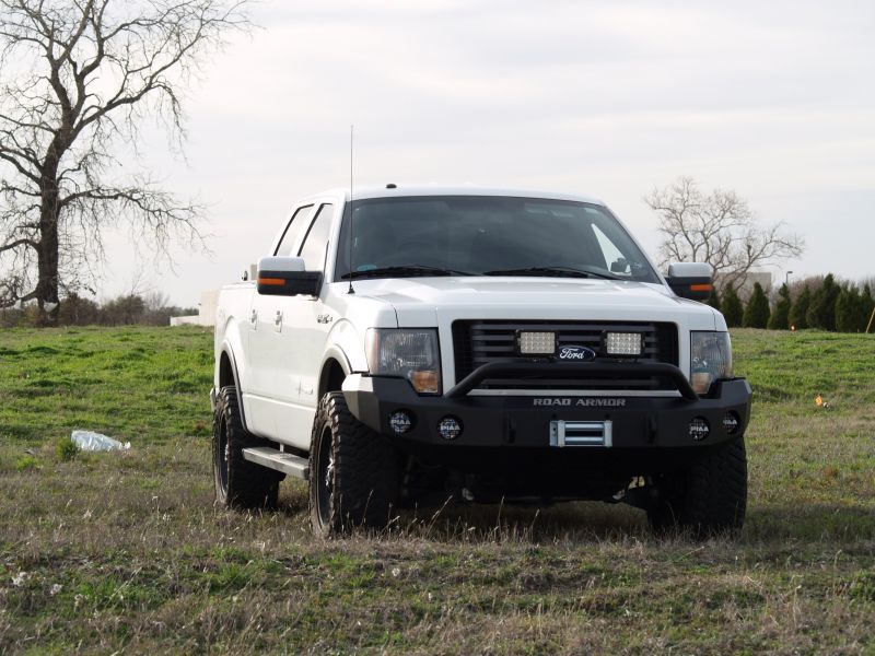Stealth Front Winch Bumper Pre-Runner Guard | Round Holes - Texture Black 2009-2014 Ford F-150