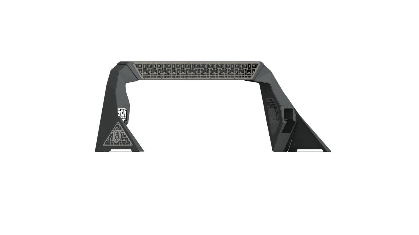 iDentity Headache Rack Full Kit | 40" Center Light Pod | iD Mesh - Raw Steel 2015-2019 Chevrolet/GMC 2500 3500