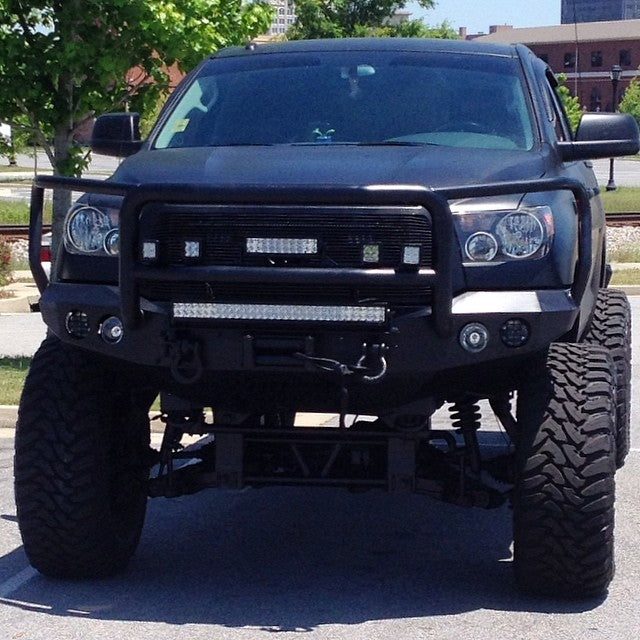 Stealth Front Winch Bumper Lonestar Guard | Round Holes - Texture Black 2007-2013 Toyota Tundra