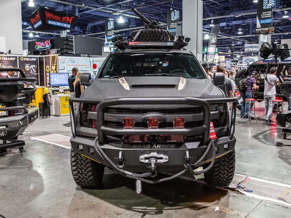 Stealth Front Winch Bumper Lonestar Guard - Texture Black 2015-2017 Ford F-150