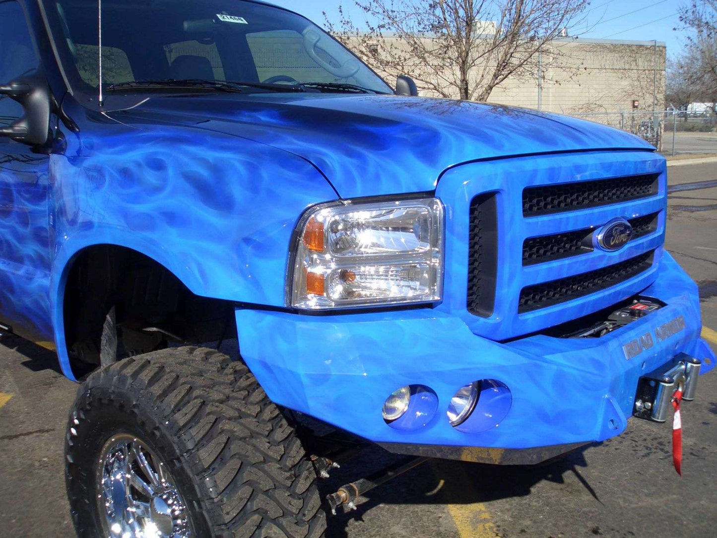 Stealth Front Winch Bumper | Round Holes - Texture Black 2005-2007 Ford F-250 F-350 Excursion