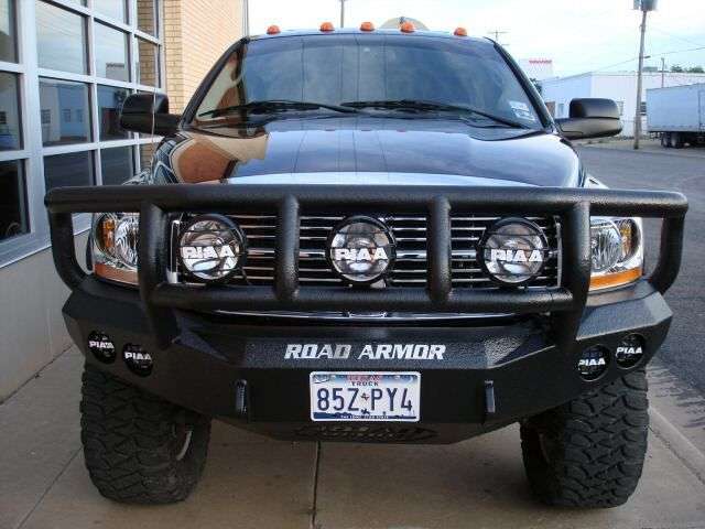 Stealth Front Winch Bumper Titan II Guard | Round Holes - Texture Black 2006-2009 RAM 2500 3500