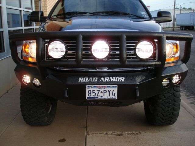 Stealth Front Winch Bumper Titan II Guard | Round Holes - Texture Black 2006-2009 RAM 2500 3500