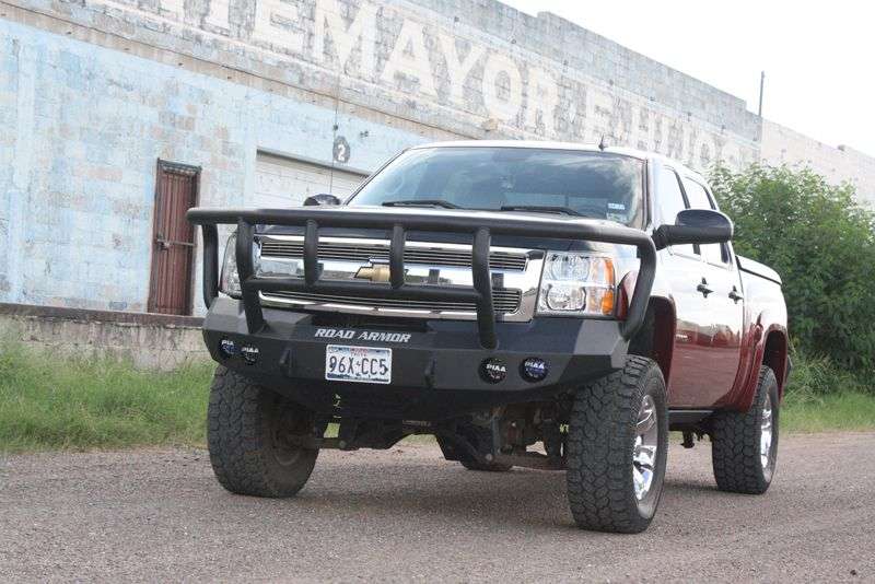 Stealth Front Winch Bumper Titan II Guard | Round Holes - Texture Black 2008-2013 Chevrolet 1500