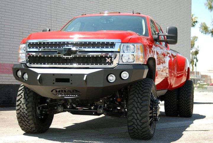 Stealth Front Winch Bumper | Round Holes - Texture Black 2011-2014 Chevrolet 2500 3500