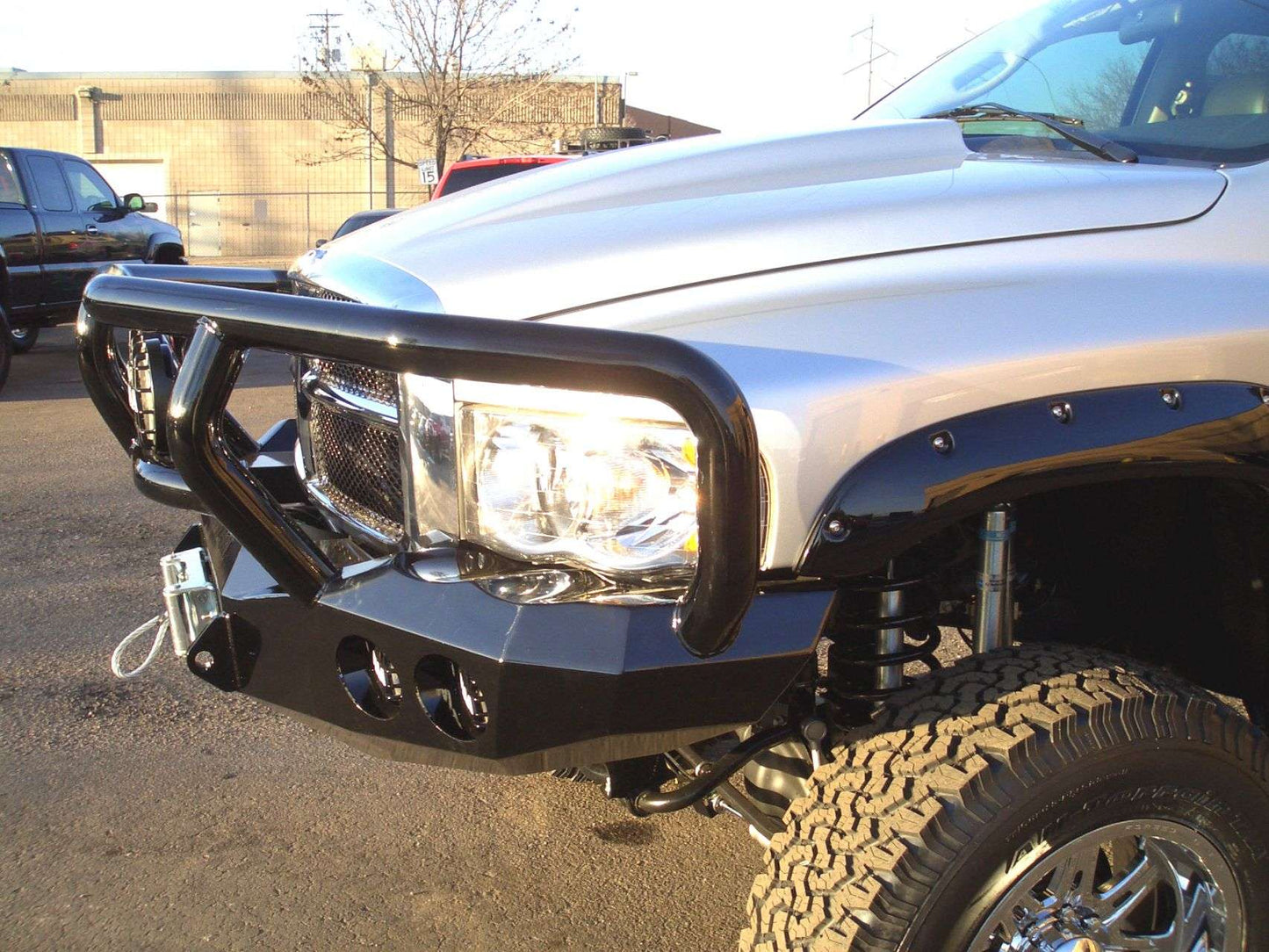 Stealth Front Winch Bumper Titan II Guard | Round Holes - Texture Black 2003-2005 RAM 2500 3500