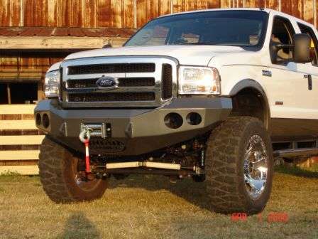 Stealth Front Winch Bumper | Round Holes - Texture Black 2005-2007 Ford F-250 F-350 Excursion