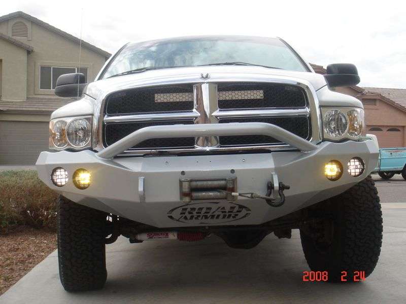 Stealth Front Winch Bumper Pre-Runner Guard | Round Holes - Texture Black 2002-2005 RAM 1500