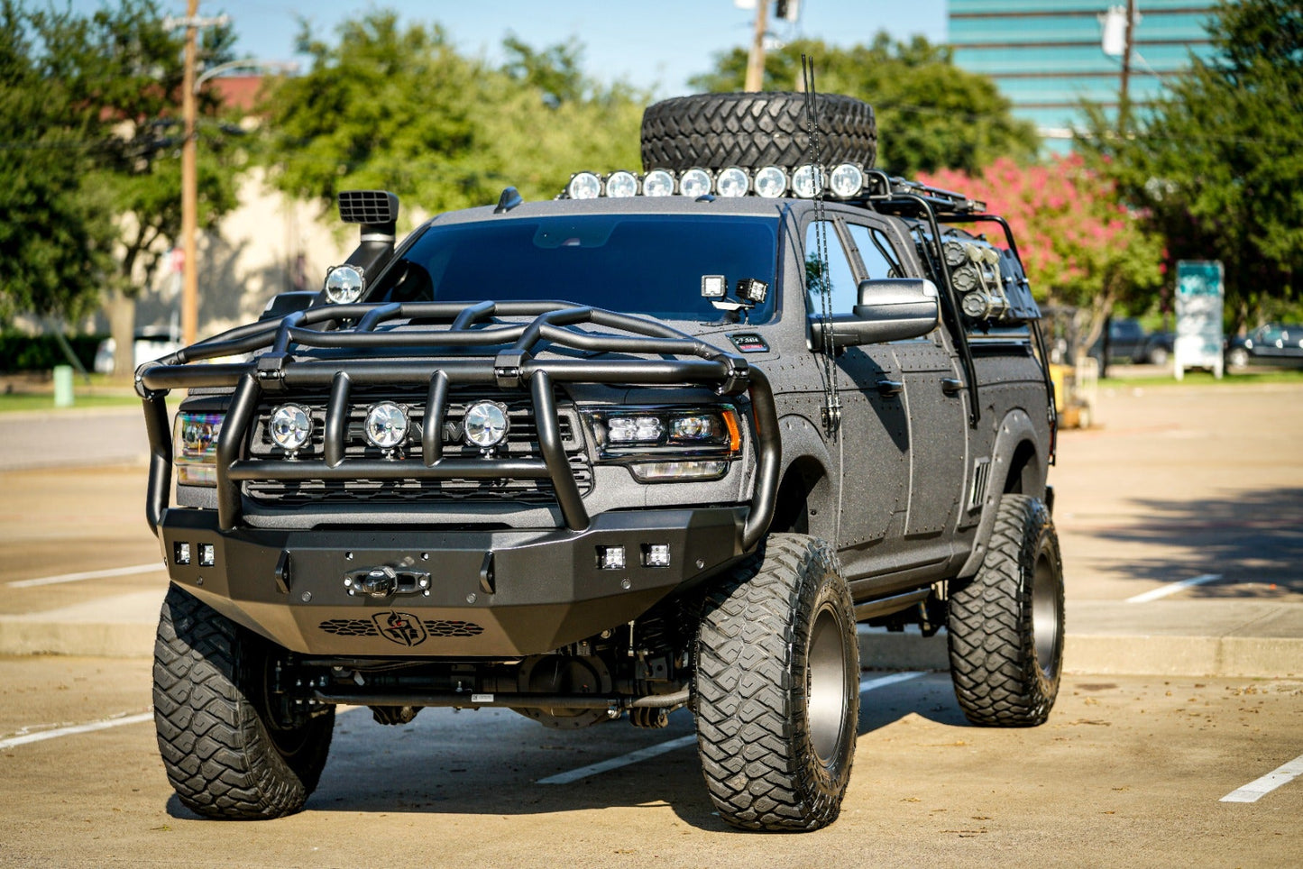 Stealth Front Winch Bumper Titan II Guard | Intimidator - Texture Black 2019-2024 RAM 2500 3500