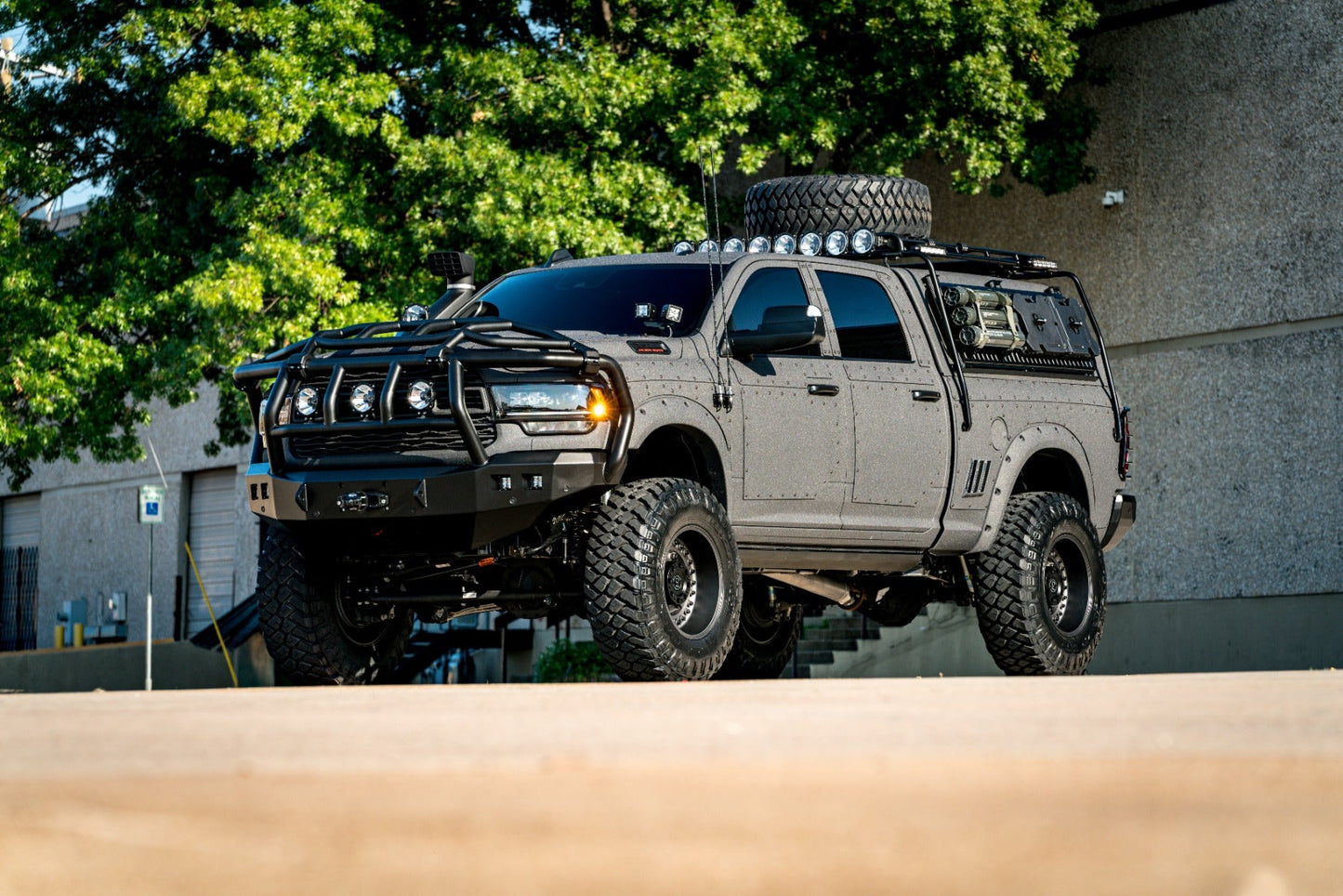 Stealth Front Winch Bumper Titan II Guard | Intimidator - Texture Black 2019-2024 RAM 2500 3500